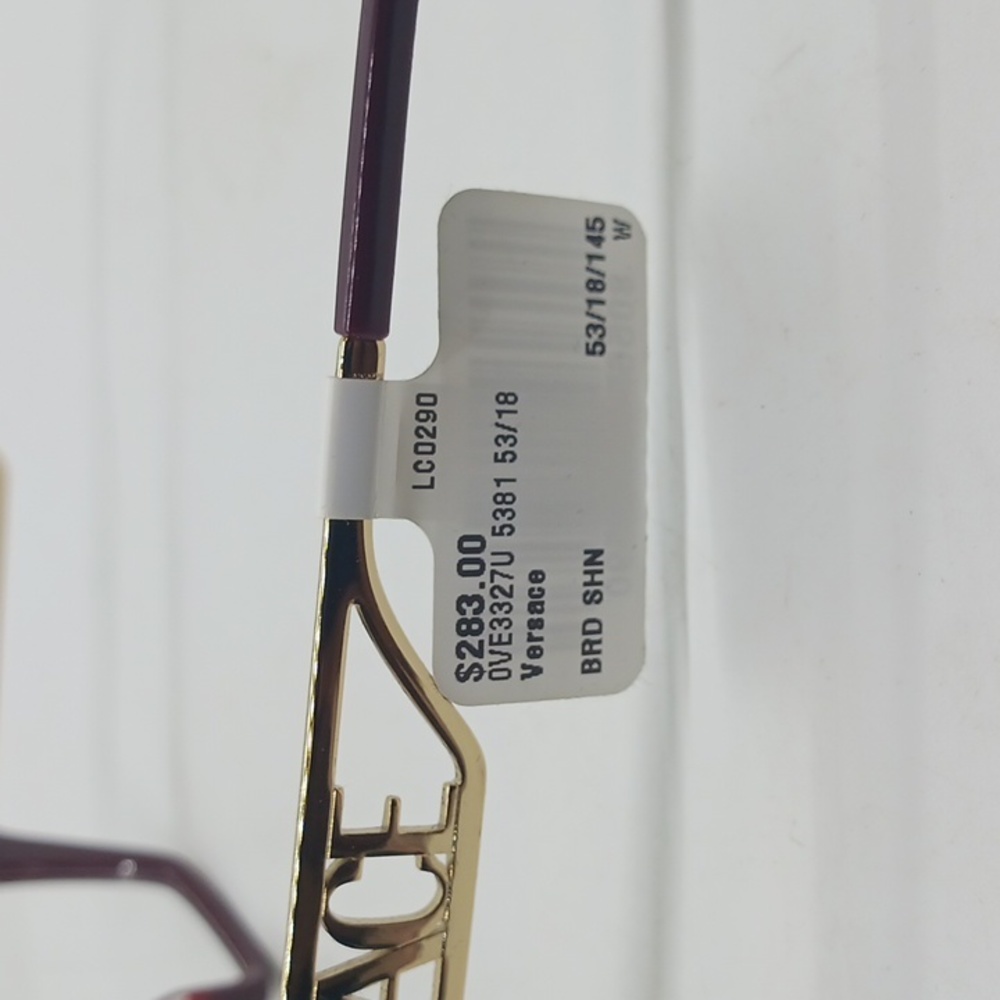 NWT WOMEN'S RX-ABLE VERSACE EYEGLASS FRAMES 3327U BURGUNDY AND GOLD - Picture 6 of 6